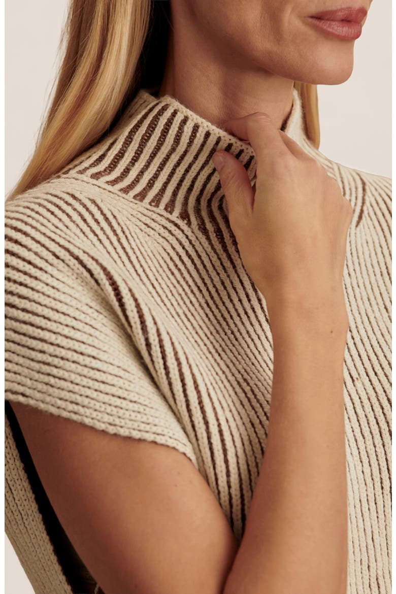Laurne Plated Mock Neck Sweater, Alternate, color, COCOA DUST