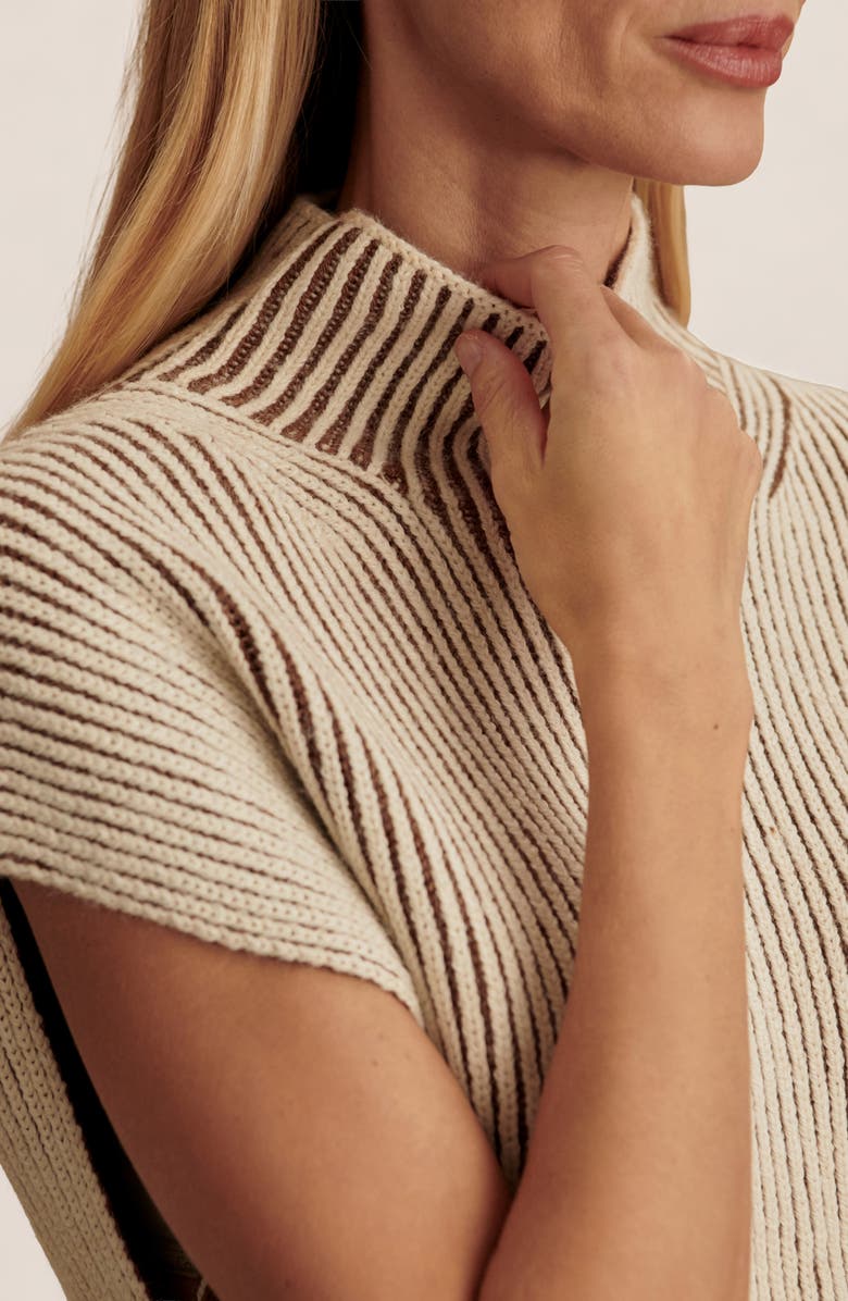Varley Laurne Plated Mock Neck Sweater, Alternate, color, Cocoa Dust