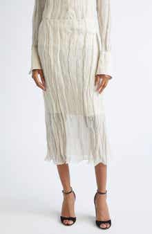 Brandon Maxwell The James Metallic Organza Straight Skirt