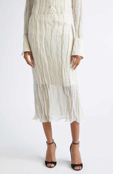 Brandon Maxwell The James Metallic Organza Straight Skirt