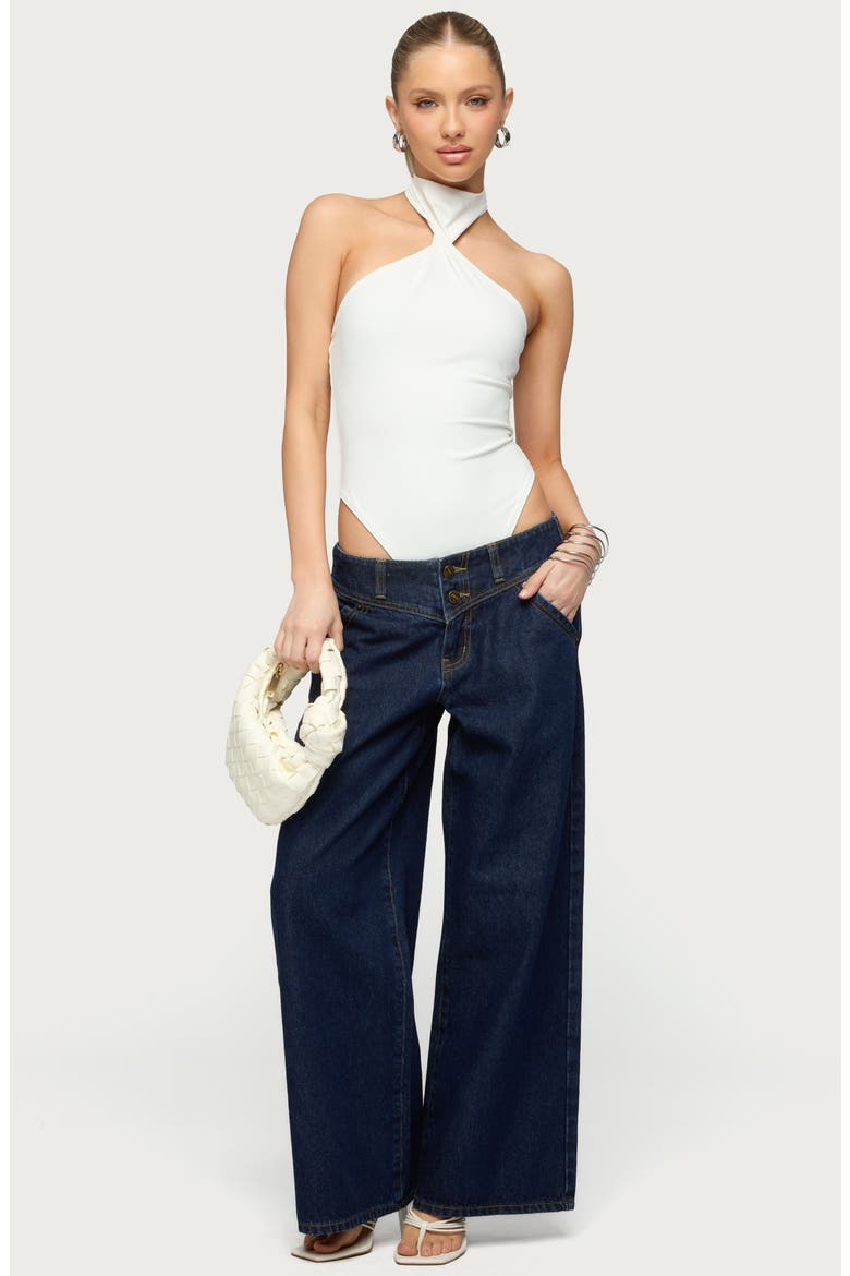 Meredith Low Rise Wide Leg Jeans, Alternate, color, BLUE