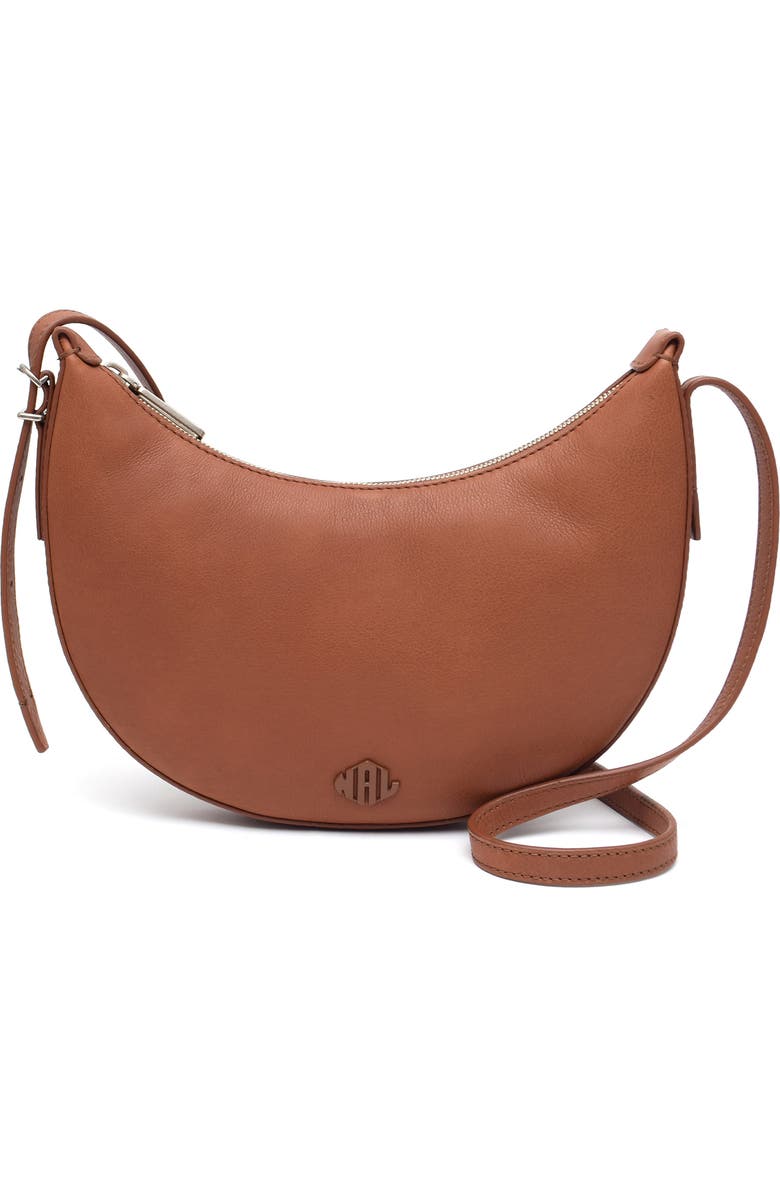 New Amsterdam Leatherworks Silas Leather Crossbody Bag, Main, color, Chestnut