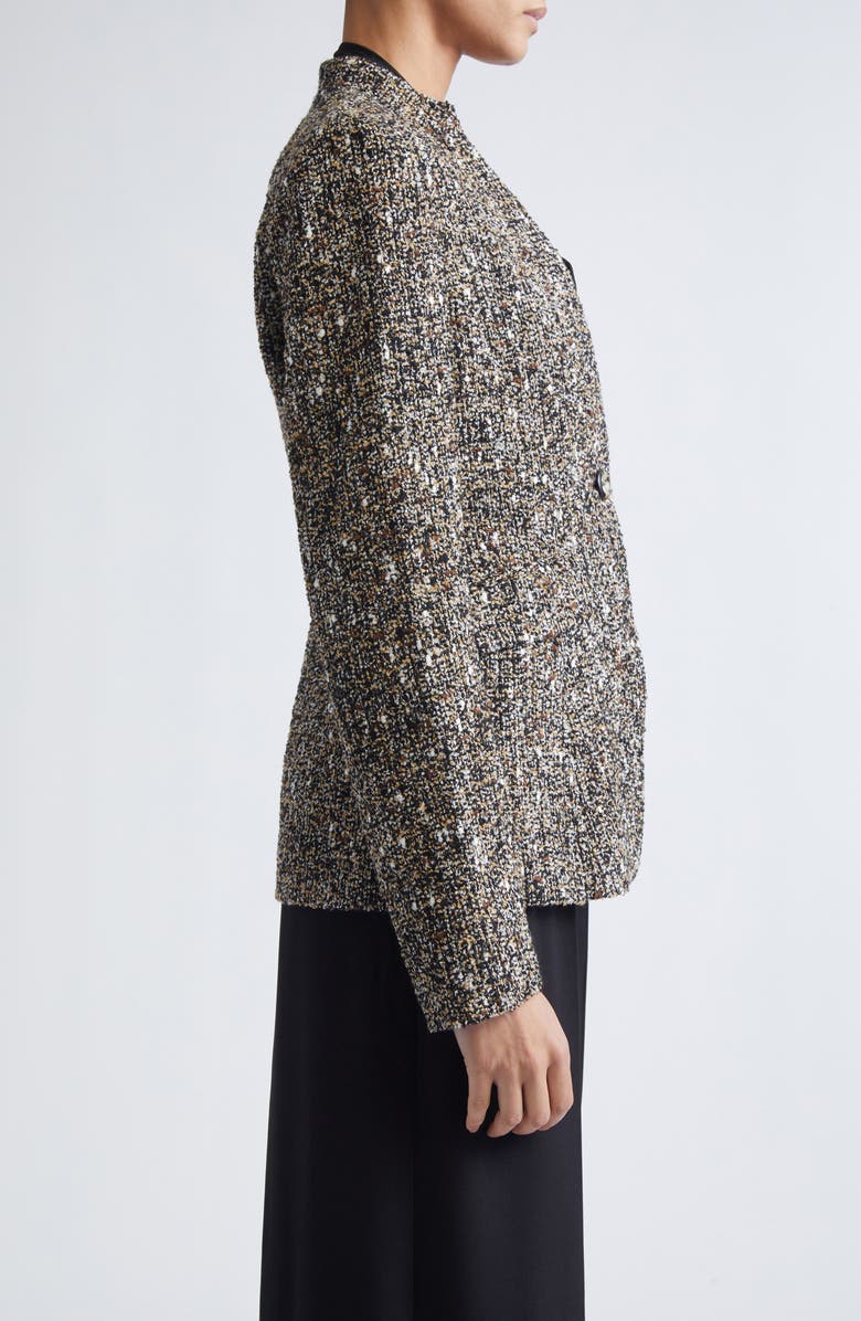 ST. JOHN Bouclé Tweed Jacket, Alternate, color, Black Ecru Multi
