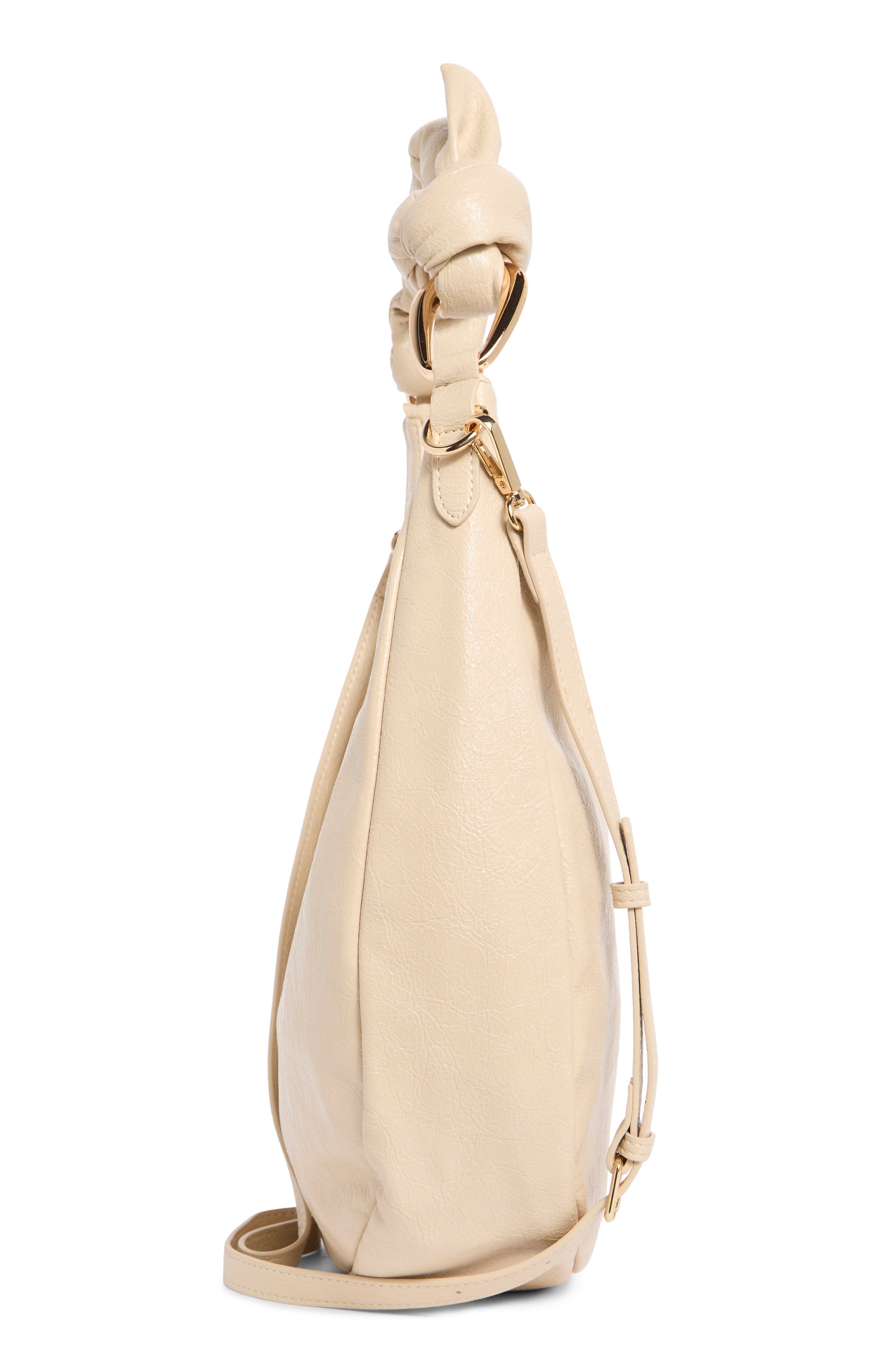 Melie Bianco Lilie Knotted Handle Shoulder Bag, Alternate, color, Beige