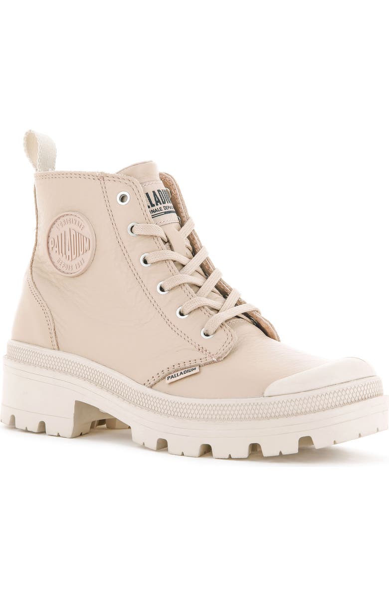 Palladium Pallabase Leather Bootie, Main, color, Tan Dust