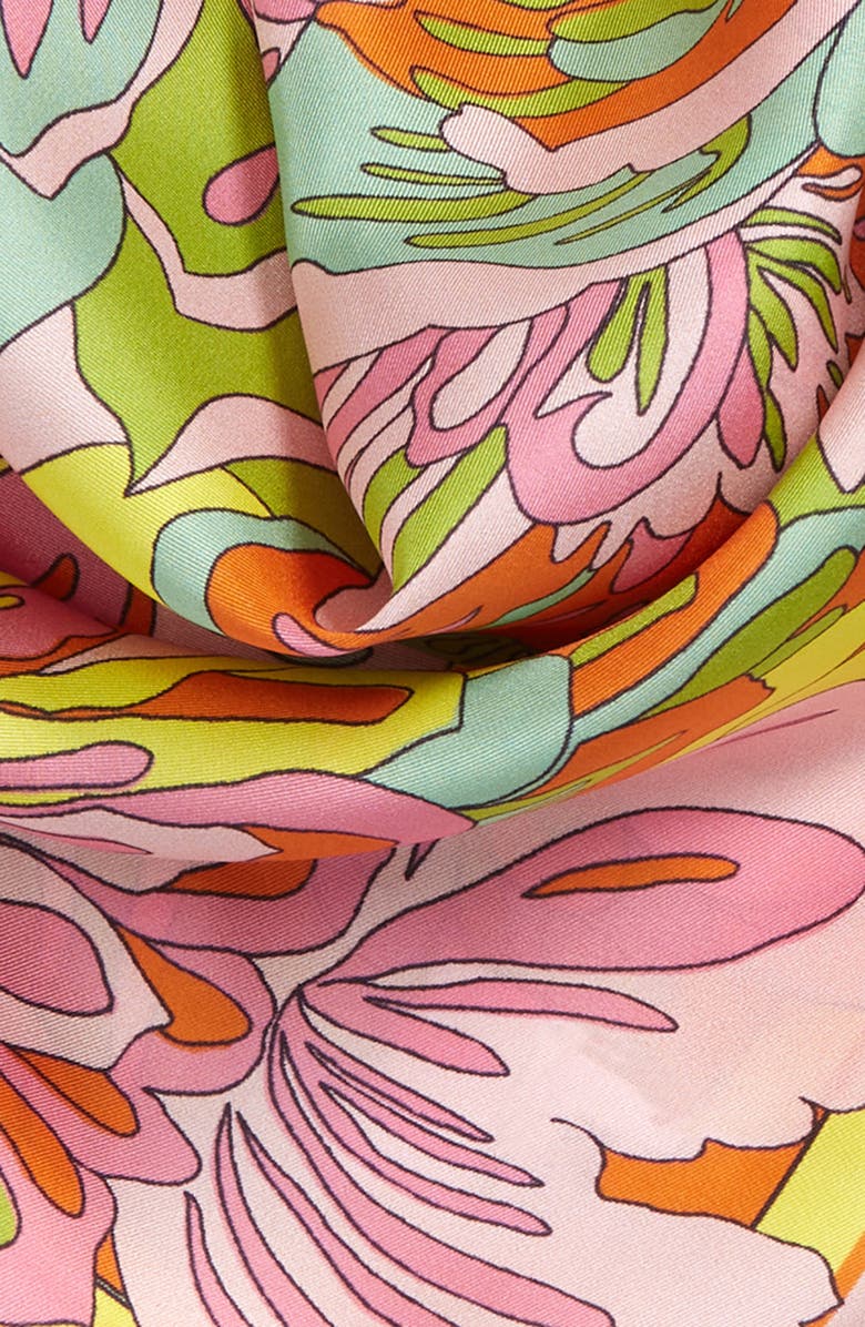 Dolce&Gabbana Floral Silk Scarf, Alternate, color,