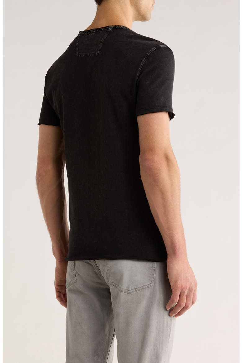 Skull Tiles Raw Edge Graphic T-Shirt, Alternate, color, BLACK