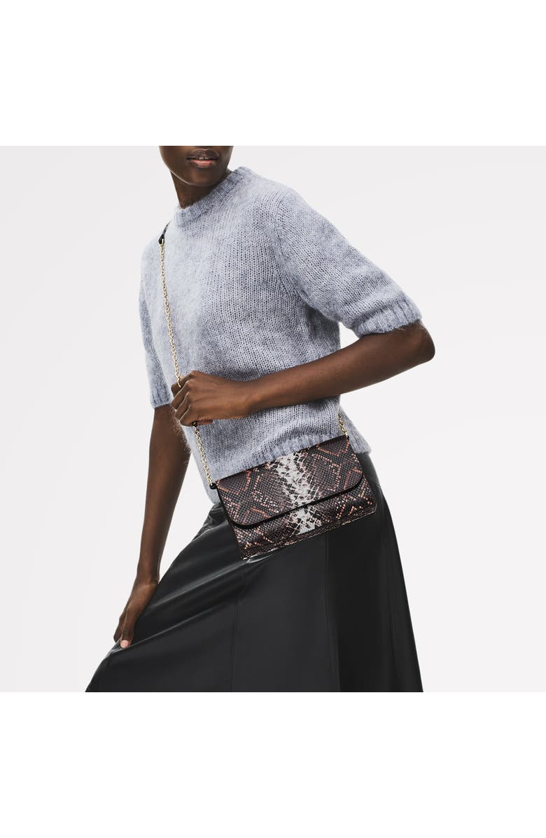 Radley The Rathbone - Faux Snake Micro Flapover Crossbody Bag, Alternate, color, Carmine