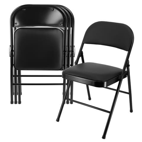 4 Piece Metal Folding Chair with Padded Seats
