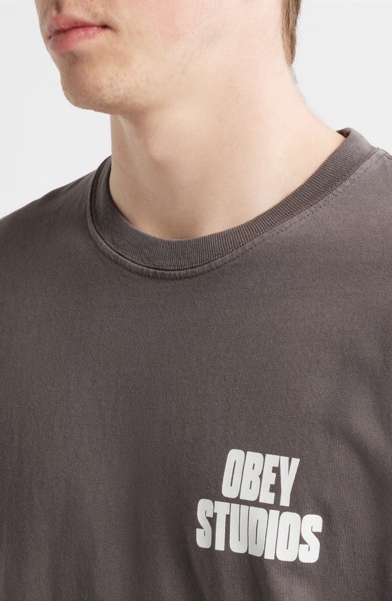 Obey Stamped Graphic T-Shirt, Alternate, color, Pigment Dusty Black