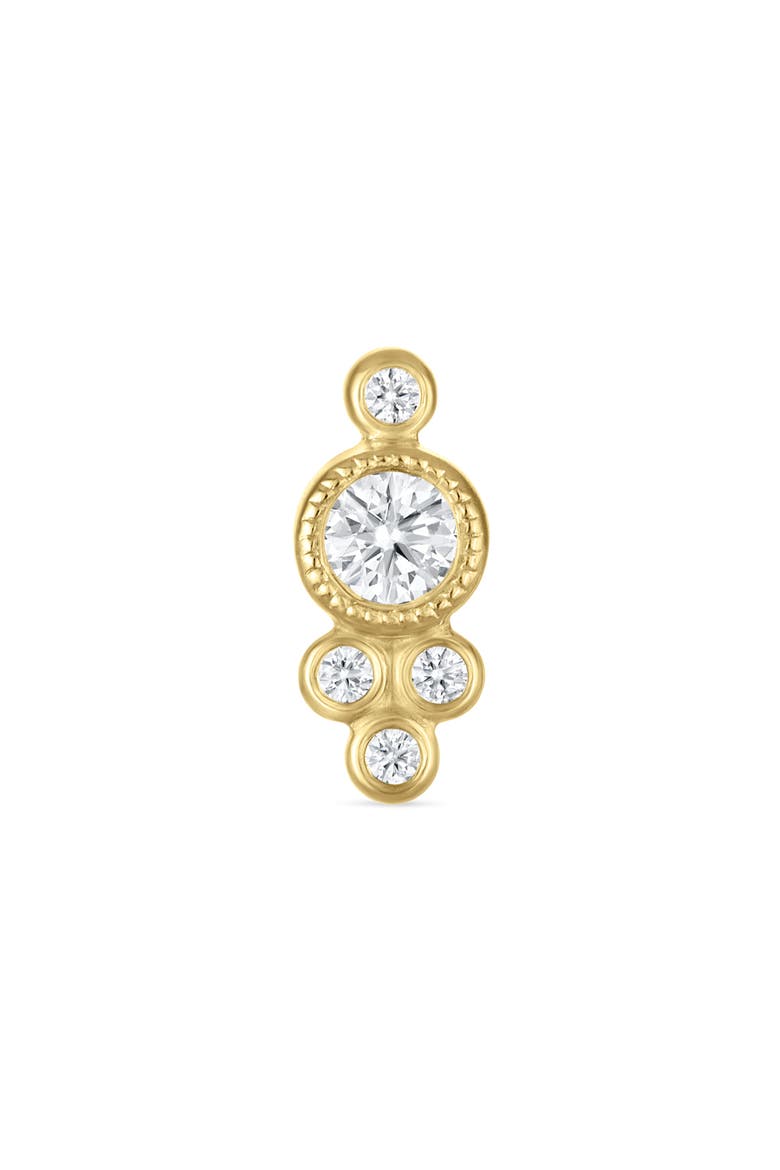 Five Diamond Trinity Stud Earring, Alternate, color, YELLOW GOLD
