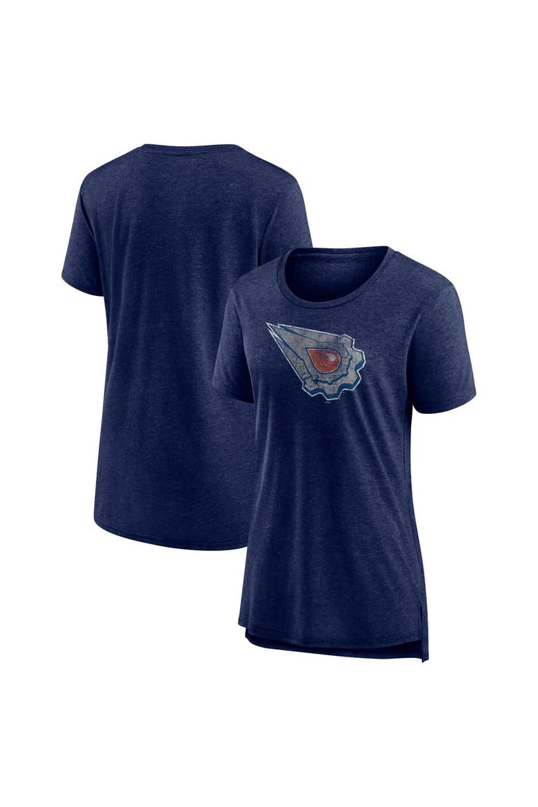 Women's Fanatics Heather Navy Edmonton Oilers Special Edition 2.0 Modern T-Shirt, Main, color, Heather Navy