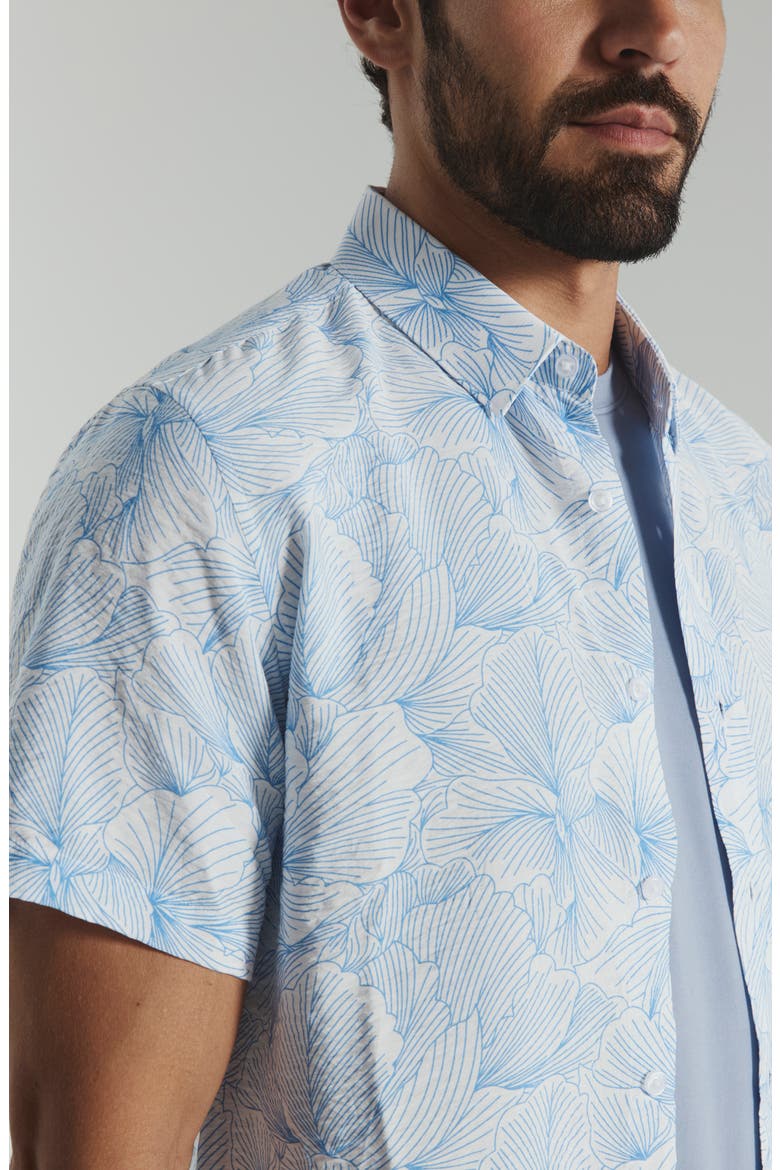 Linden Floral Short Sleeve Button-Up Shirt, Alternate, color, LIGHT BLUE