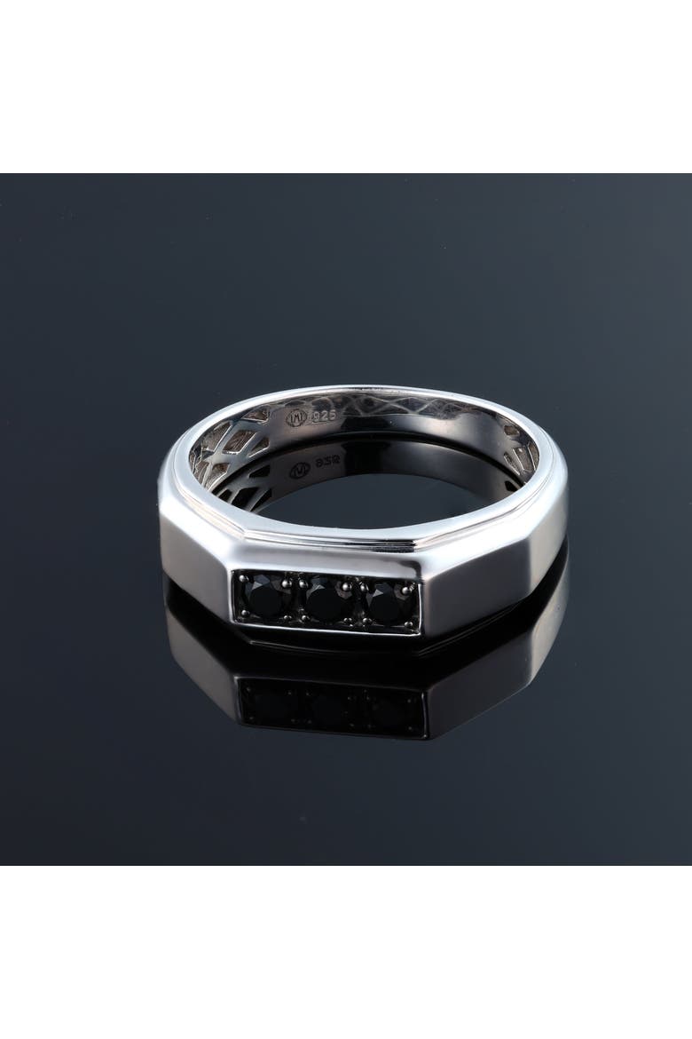 Raiden 0.3 CT Bar Black Spinel Ring 925 Silver, Alternate, color, Sterling Silver