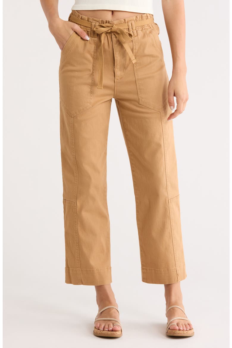 Ultra Skyrise Paperbag Pants, Main, color, CARAMEL LATTE