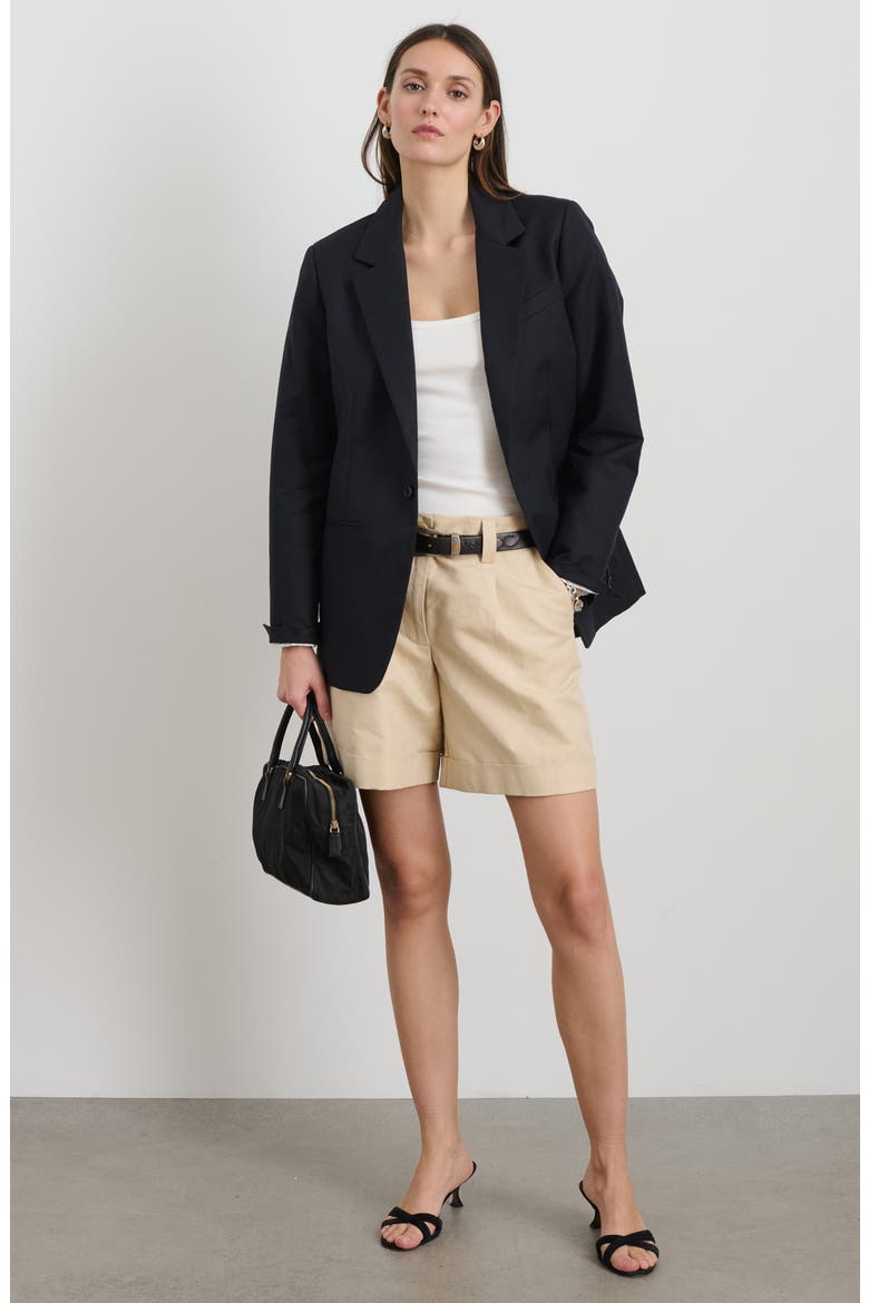 Soho Linen & Cotton Blazer, Alternate, color, BLACK
