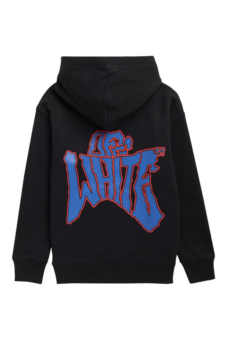 Kids' Graffiti Logo Cotton Hoodie, Alternate, color, BLACK