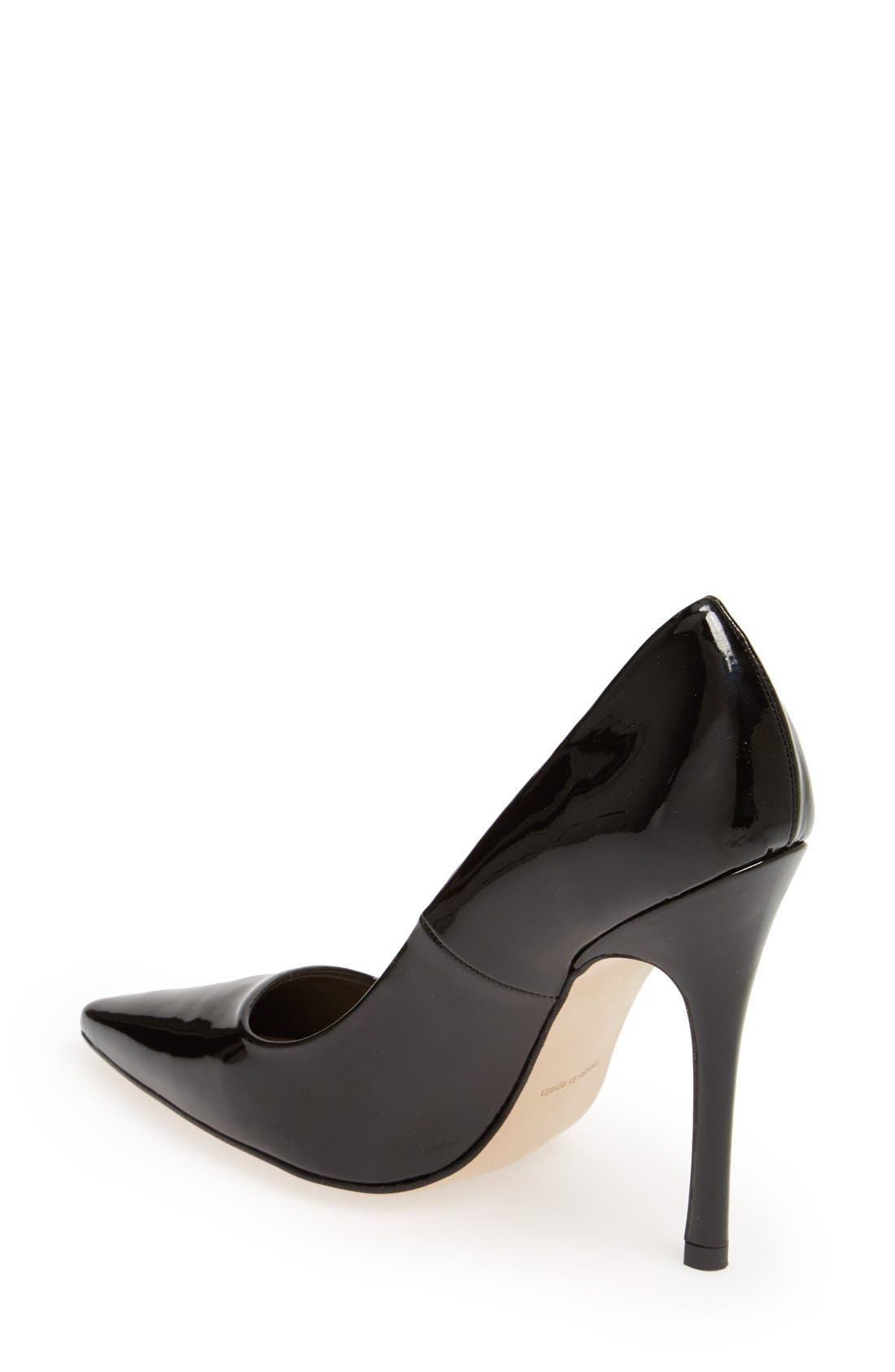 'Gallop' Patent Pointy Toe Pump, Alternate, color, BLACK