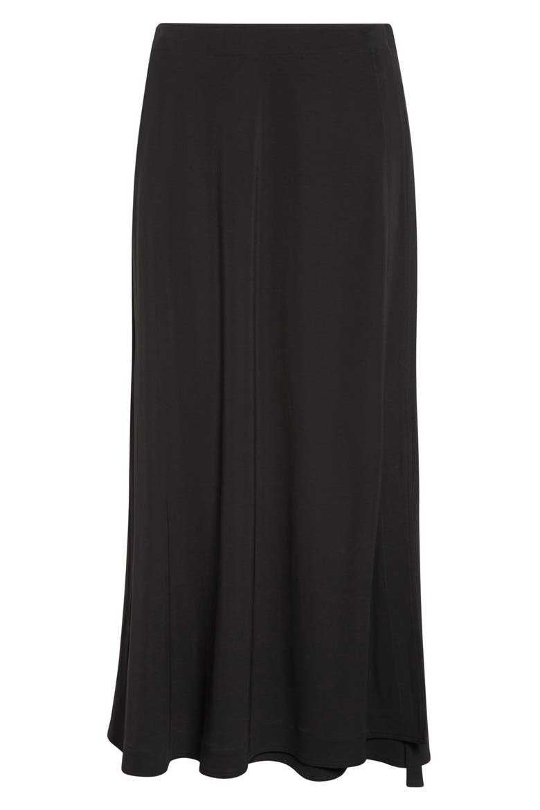 Silk & Cotton Jersey Wrap Skirt, Alternate, color, BLACK