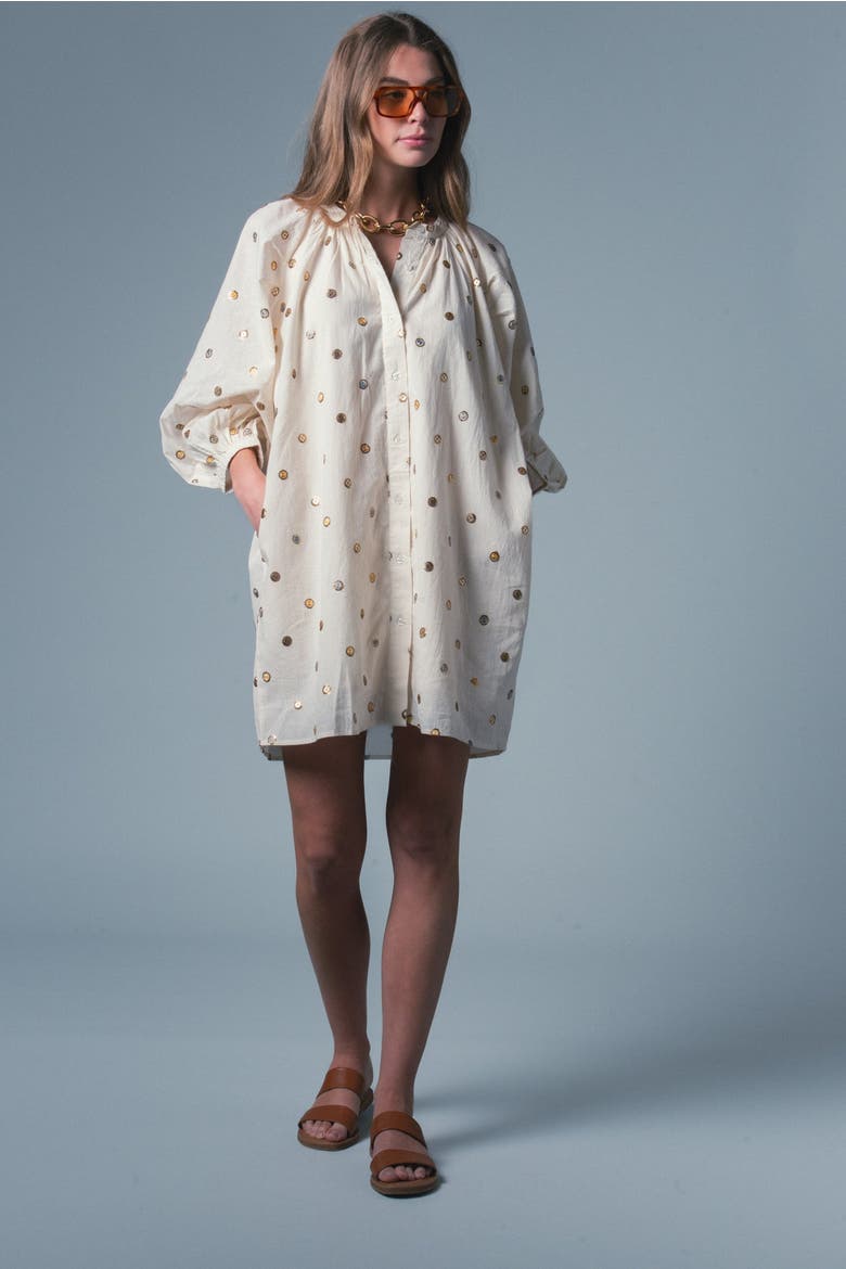 The Minka Dress, Alternate, color, Cream Metallic