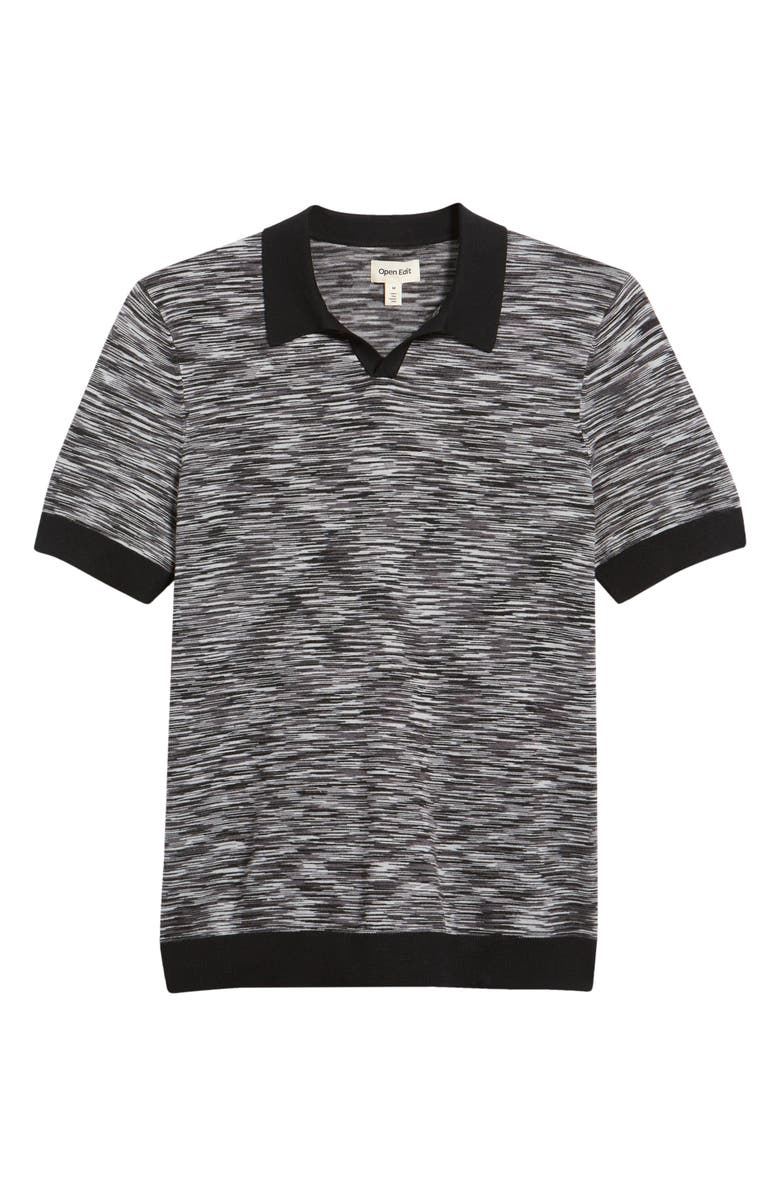 Open Edit Space Dye Johnny Collar Polo Sweater, Alternate, color,