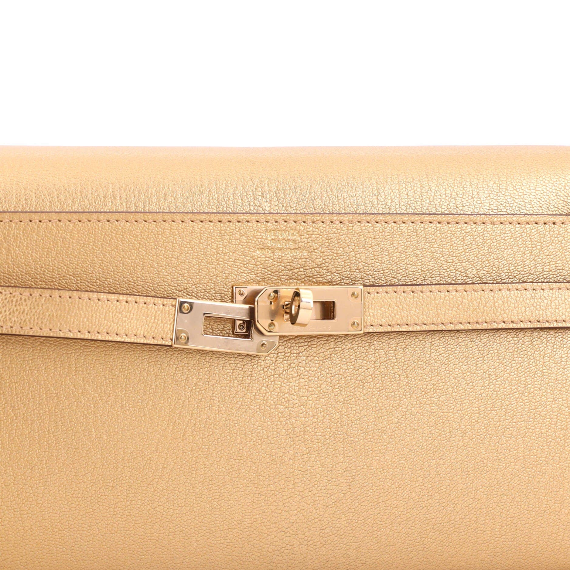 Kelly To Go Wallet Metallic Chevre Chamkilight, Alternate, color, Metallic Gold