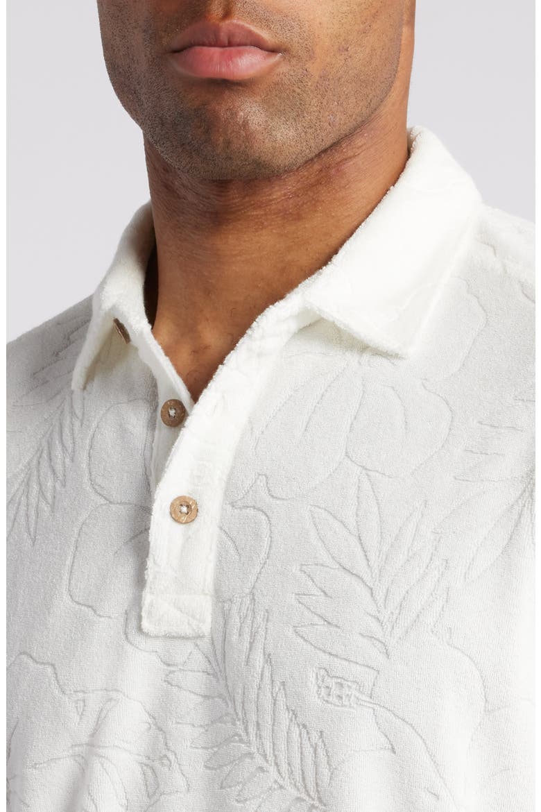 Poolside Hibiscus Jacquard Terry Cloth Polo, Alternate, color, CONTINENTAL