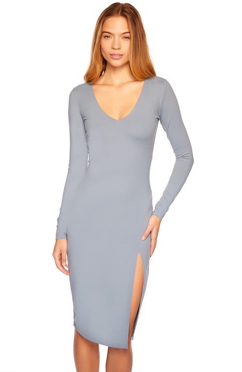 Susana Monaco Deep Slit Body-con Dress In Graphite