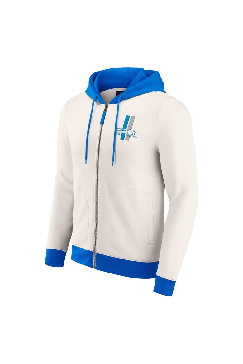 Men's Darius Rucker Collection by Fanatics Cream Detroit Lions Distressed Graphics Full-Zip Hoodie, Alternate, color, Cream