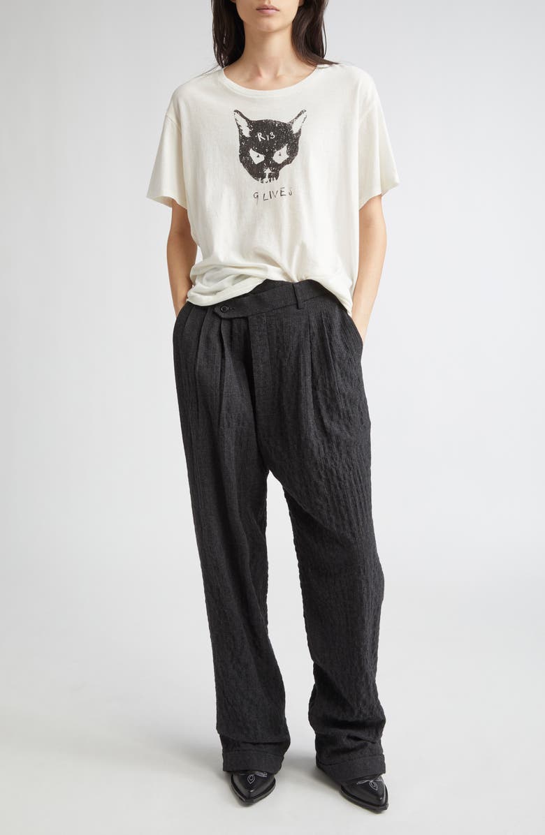 R13 9 Lives Cotton & Cashmere Graphic T-Shirt, Alternate, color,