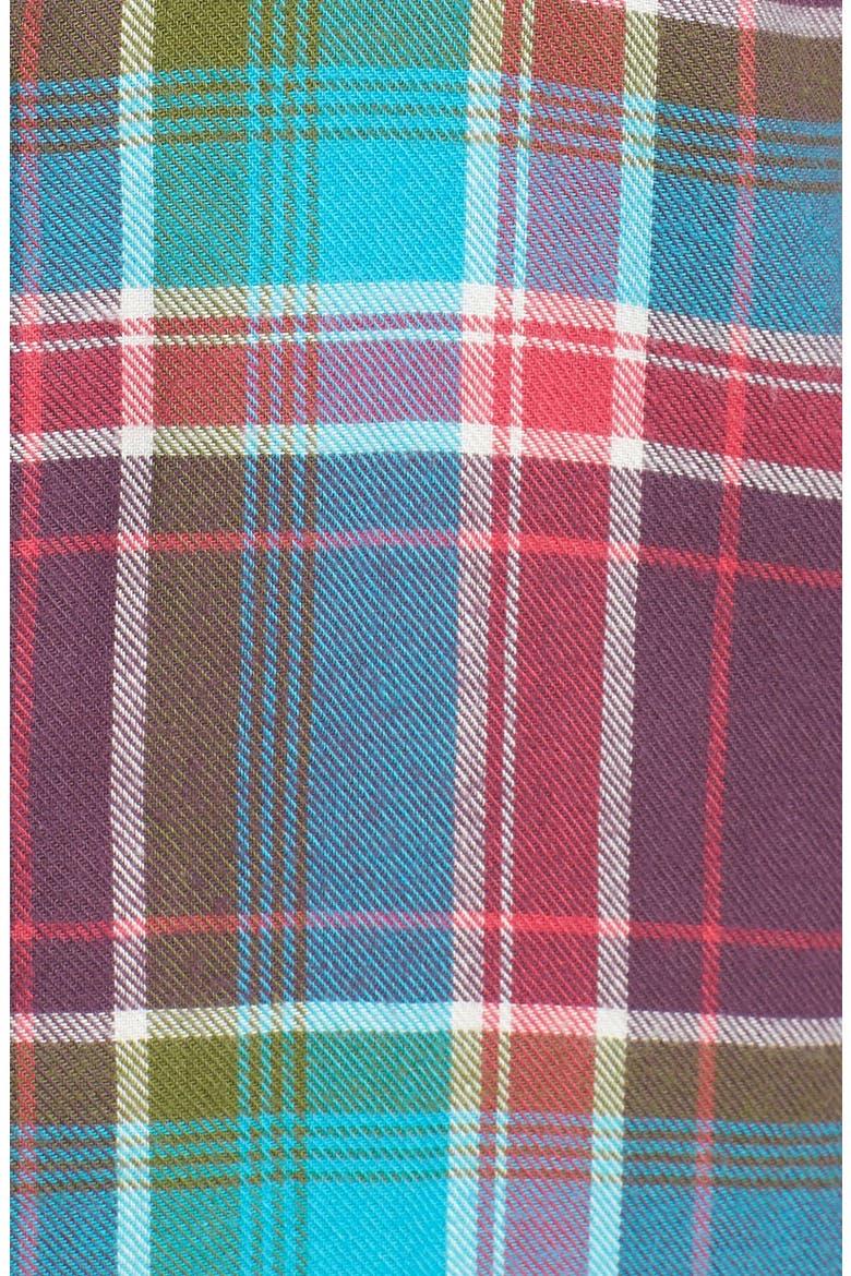 Flannel Nightshirt, Alternate, color, AQUA PLUMAGE PREPPY PLAID