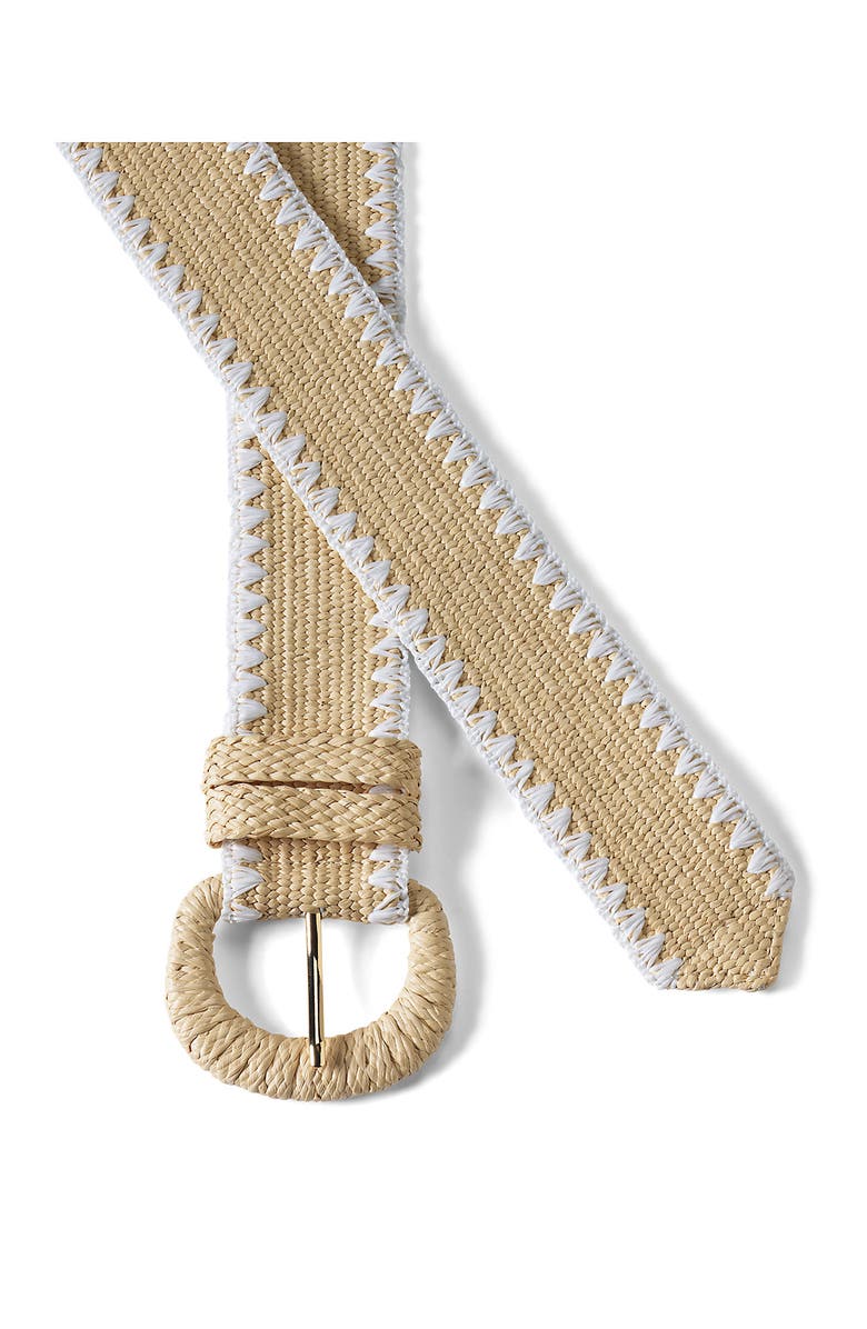Lands' End Stretch Raffia Belt, Alternate, color, Natural/White