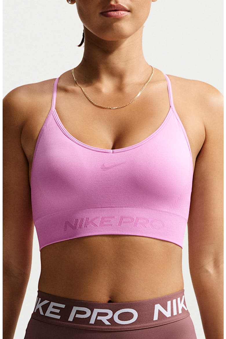 Pro Dri-FIT Seamless Sports Bra, Main, color, LIGHT MAGENTA