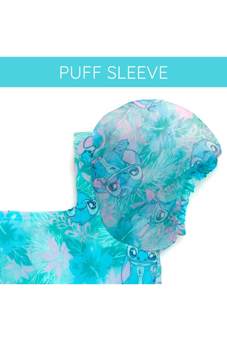 Lilo & Stitch Short Sleeve Dress, Alternate, color, Aqua Stitch