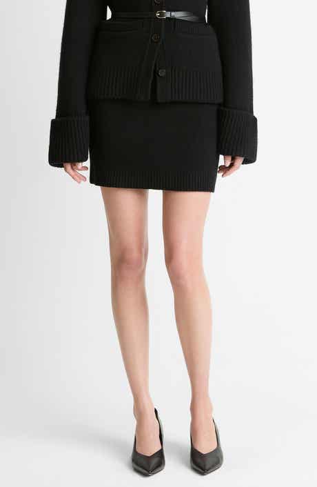 Vince Double Face Wool Blend Miniskirt
