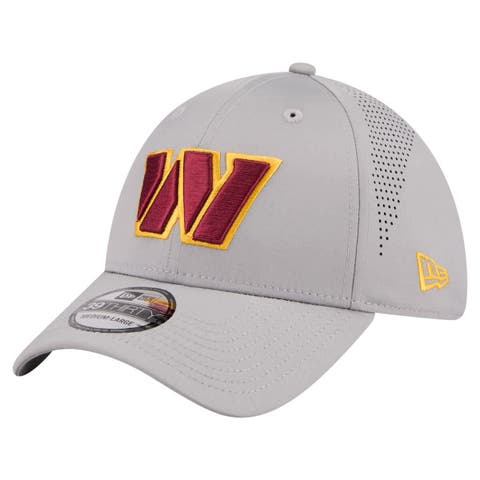 Men's New Era  Gray Washington Commanders Perforated 39THIRTY Flex Hat
