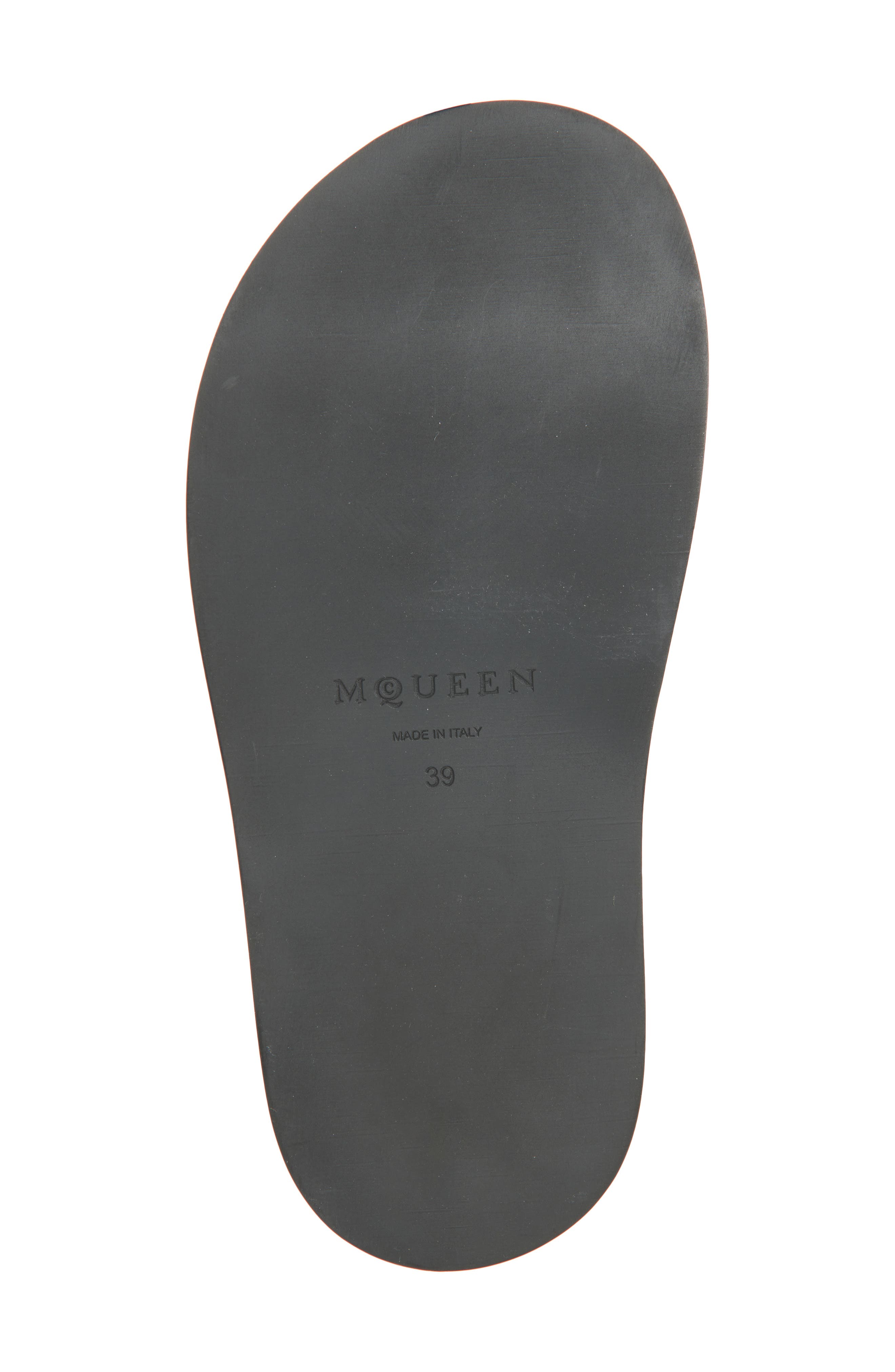 McQueen Kiltie Fringe Slide Sandal, Alternate, color, White/ Silver