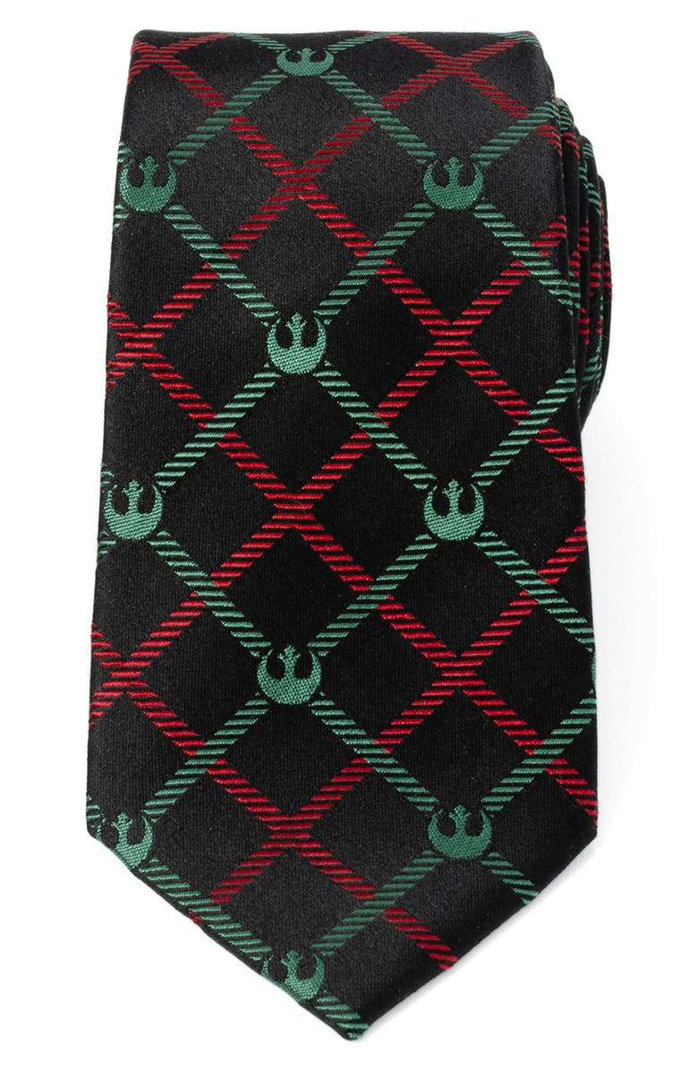 Cufflinks, Inc. Star Wars Rebel Alliance Plaid Silk Blend Tie, Main, color, Red