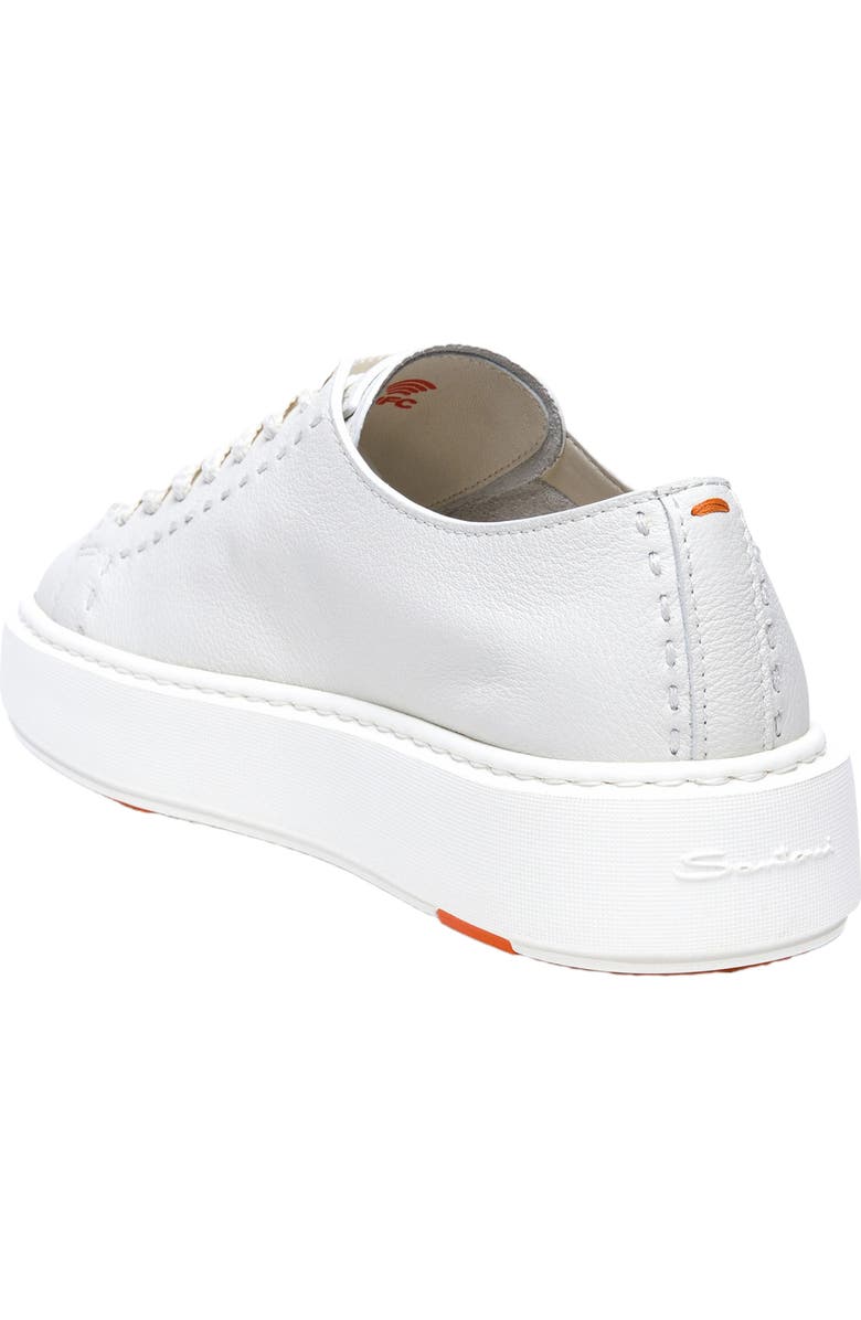 Santoni Women
s white leather sneaker, Alternate, color, White