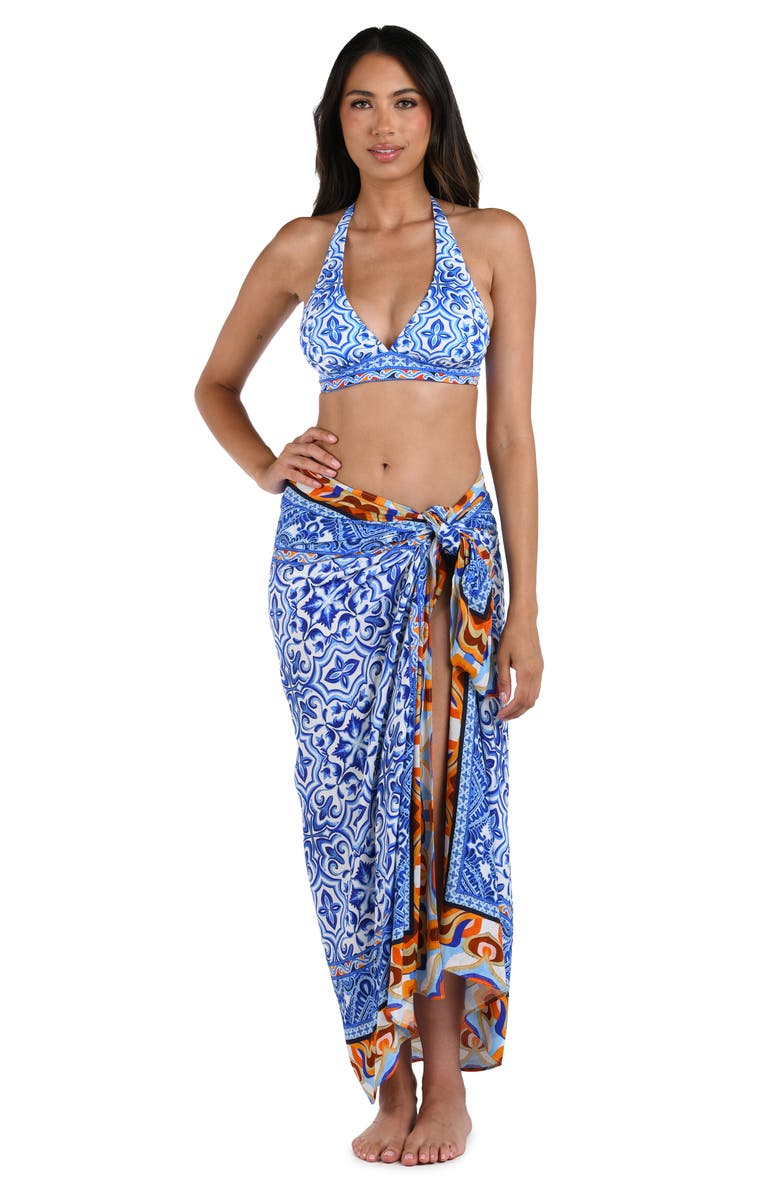 La Blanca Alboran Cover-Up Pareo, Alternate, color, Blue