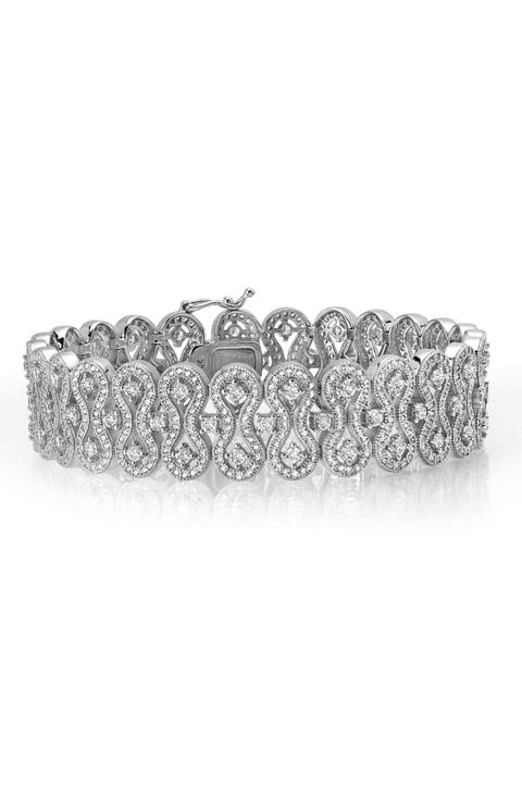 Classic Simulated Diamond Filigree Bracelet