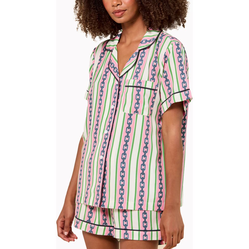 Katie Kime Chain Stripe Shorts Set In Multi