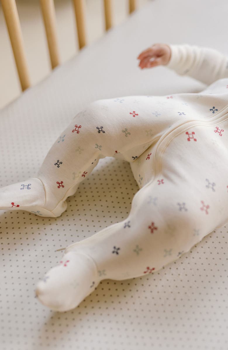 Pehr Nordic Star Organic Cotton Footie, Alternate, color,
