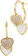 SAVVY CIE JEWELS Pavé Heart Front Back Hoop Earrings