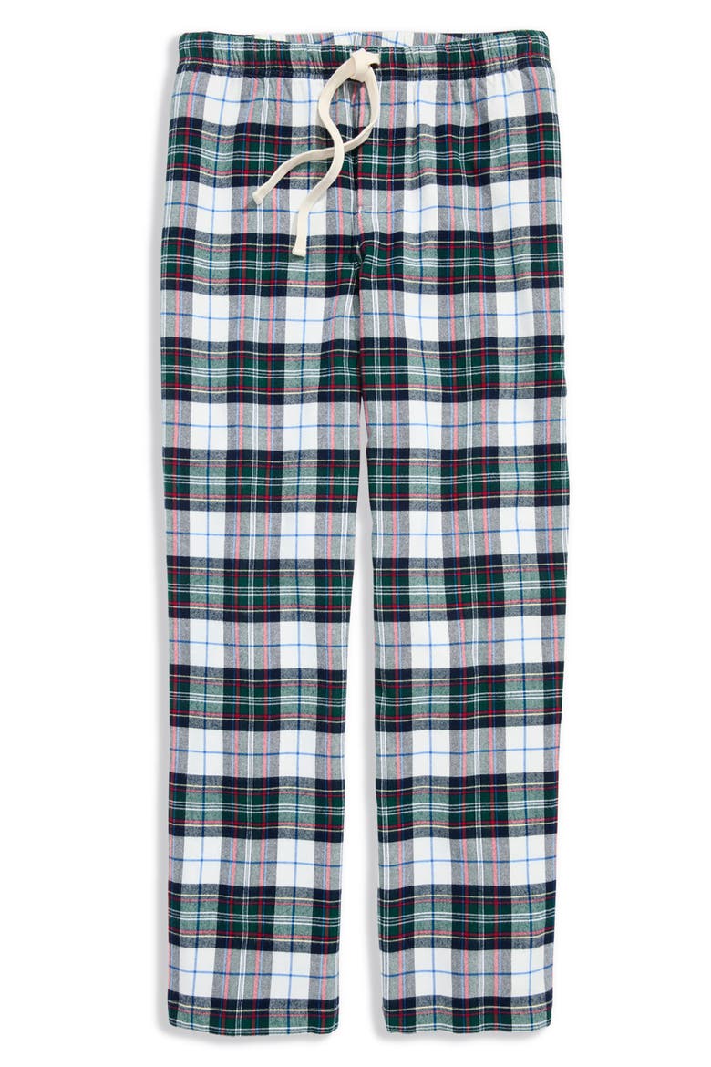 Holiday Print Flannel Lounge Pants, Main, color, WHITE CAP
