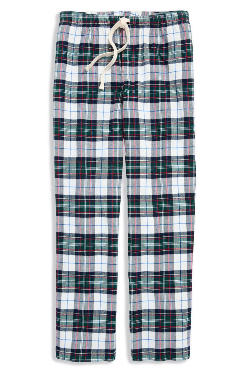 vineyard vines Holiday Print Flannel Lounge Pants, Main, color, White Cap