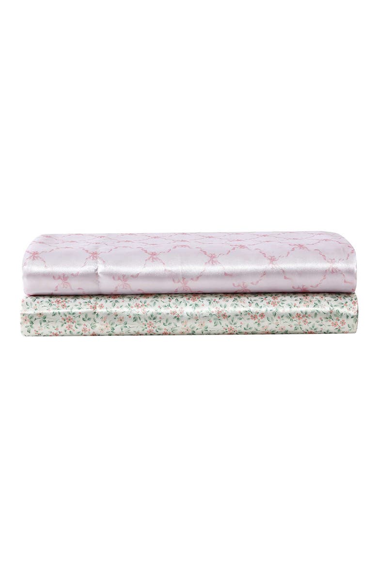 Bow Ribbon 200 Thread Count Satin Sheet Set, Alternate, color, LIGHT PINK