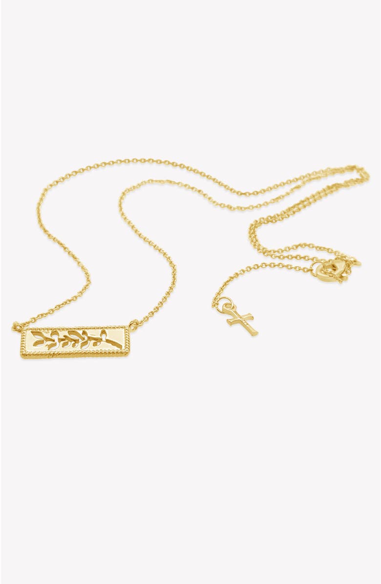 Rizen Jewelry Olive Branch Necklace, Alternate, color, 18K Gold Plated