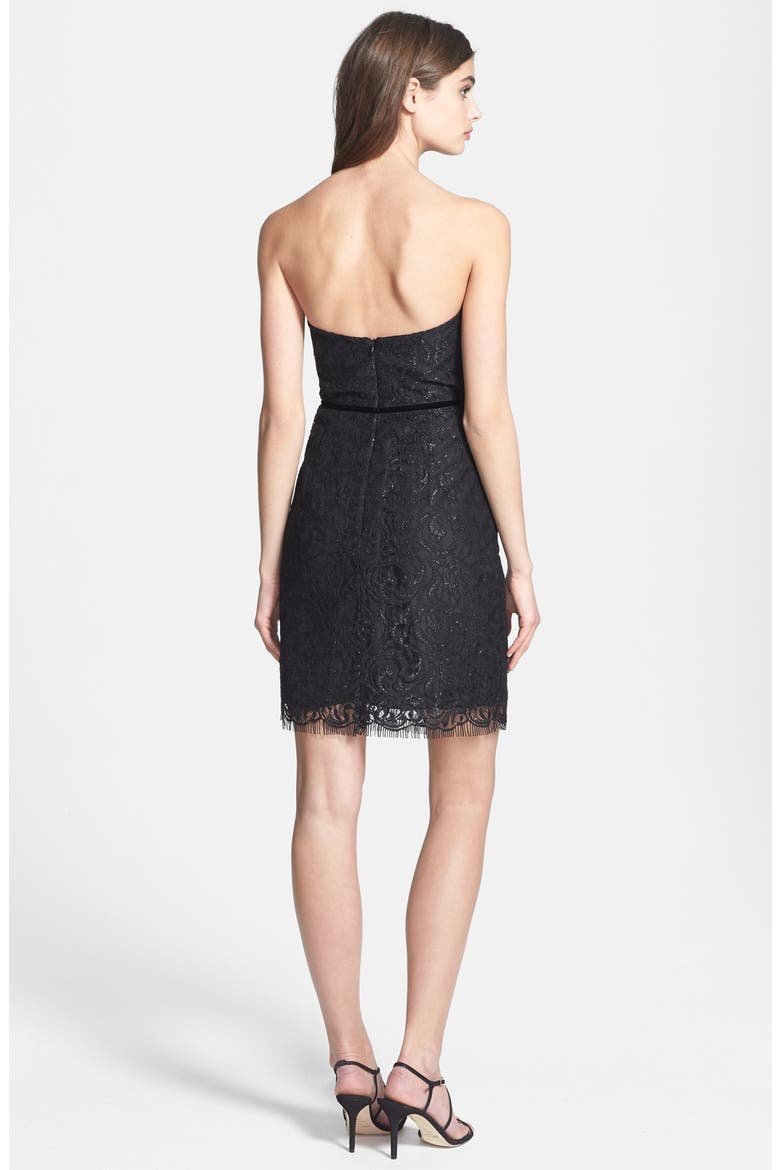 Hudson Metallic Lace Sheath Dress, Alternate, color, BLACK LACE