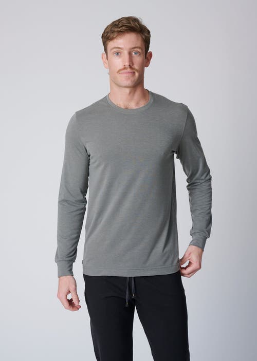Leisure Lab Long Sleeve Everyday T-shirt In Heathered Gray